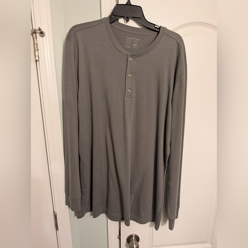3/$15 Fresh Clean Threads Henley Long Sleeve Shirt